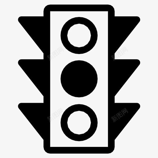 红绿灯街道信号灯图标svg_新图网 https://ixintu.com 信号灯 准备 安全 法律 红绿灯 街道 规则 通行 黄色