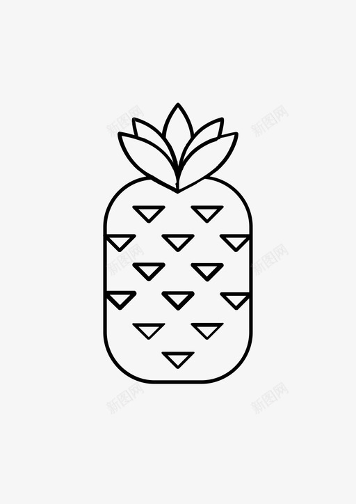 菠萝清爽营养图标svg_新图网 https://ixintu.com 健康 杂货 水果 沙拉 清爽 菠萝 营养 食物 饥饿