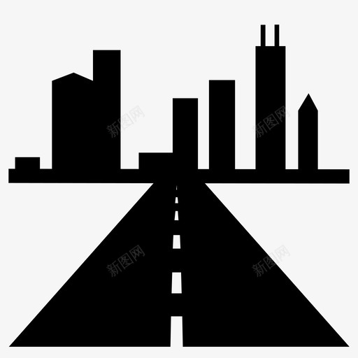 城市城市景观大都市图标svg_新图网 https://ixintu.com 城市 城市景观 大都市 街道 道路
