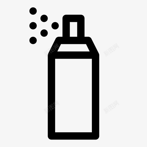 喷雾罐简单形状图标svg_新图网 https://ixintu.com 卷曲 喷雾罐 图形 图标 带边框 形状 油漆 简单 简单卷曲图标 线条 胡椒喷雾
