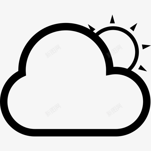 云背后的太阳艺术科技图标svg_新图网 https://ixintu.com 云背后的太阳 科技 艺术