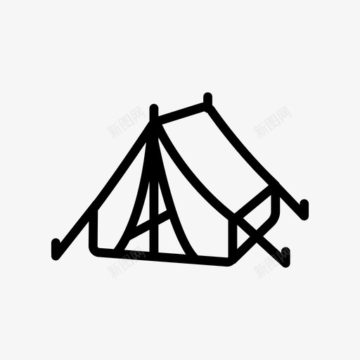 帐篷睡眠露营帐篷图标svg_新图网 https://ixintu.com 100days项目 100icons100days Beccoashea 帐篷 睡眠 露营帐篷 露营车