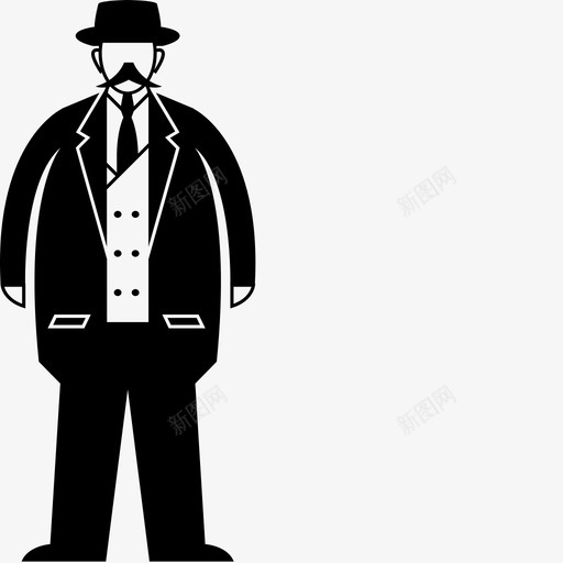 男人圆顶礼帽爱德华时代的男人图标svg_新图网 https://ixintu.com 圆顶礼帽 燕尾服 爱德华时代的男人 男人 老式男人 肥胖 胖子 胡子 西装