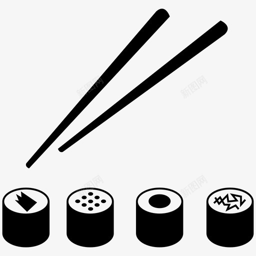 采购产品寿司寿司卷海鲜图标svg_新图网 https://ixintu.com maki 剁棍 吃 寿司卷 料理 日本食品 海鲜 米饭 采购产品寿司 鱼