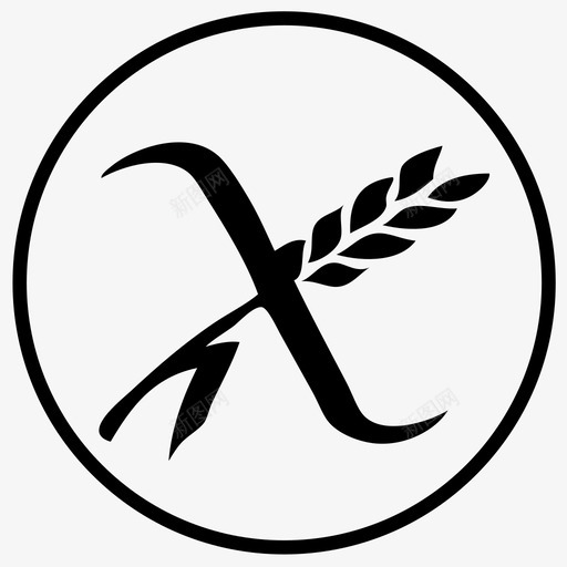 乳糜泻过敏圆圈图标svg_新图网 https://ixintu.com 乳糜泻 圆圈 小麦 过敏 面筋 食物