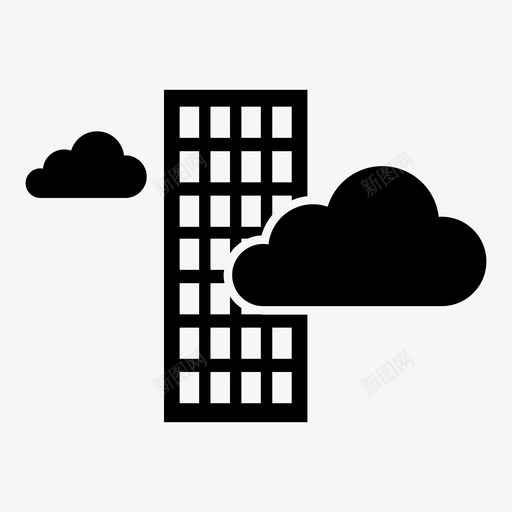 摩天大楼高天际线图标svg_新图网 https://ixintu.com 云 公司 城市 天际线 摩天大楼 未来 高