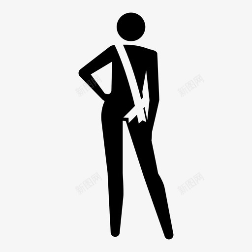 选美腰带人物图标svg免抠素材_新图网 https://ixintu.com 人物 参与者 参赛者 女性 模特 竞赛 美国小姐 腰带 身材 选美