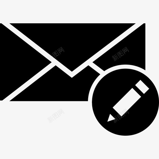 带书写工具界面文具的信封图标svg_新图网 https://ixintu.com 带书写工具 文具的信封 界面