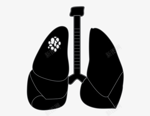 肺癌呼吸健康图标svg_新图网 https://ixintu.com 人体解剖 健康 呼吸 器官 肺 肺癌