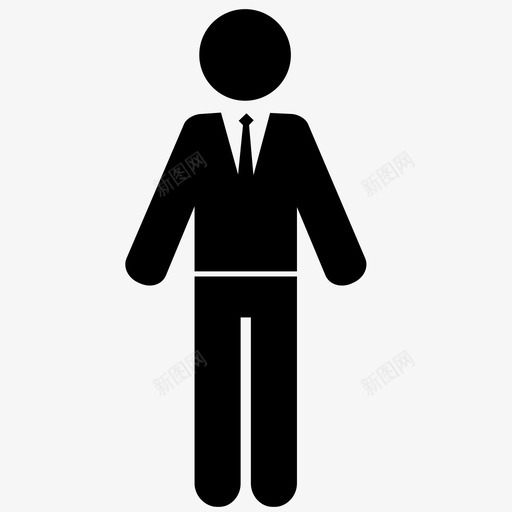 人商人西装图标svg_新图网 https://ixintu.com 人 商人 工人 工作 西装 领带