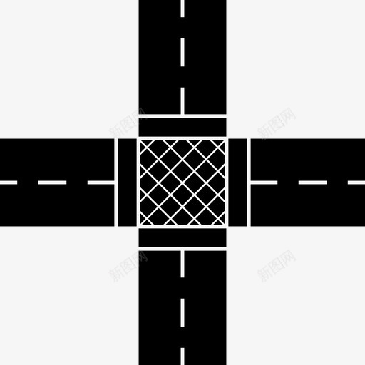 交叉口街道路线图标svg_新图网 https://ixintu.com gps 交叉口 人行横道 位置 地图 地理位置 导航器 目的地 街道 路线 道路