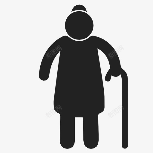 祖母父母老妇人图标svg_新图网 https://ixintu.com 女孩 女性 奶奶 妈妈 父母 祖母 老人 老妇人 老年人