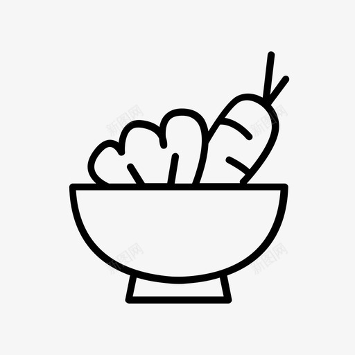 蔬菜汤碗营养图标svg_新图网 https://ixintu.com 汤碗 热 热汤 生菜 胡萝卜 膳食 营养 蔬菜 食物