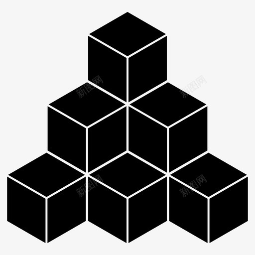 立方体像素透视图标svg_新图网 https://ixintu.com 像素 几何 封闭 插入 游戏 盒子 立方体 适合 透视 马赛克 黑色立方体
