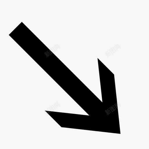 右下箭头锐音符直线图标svg_新图网 https://ixintu.com 右下箭头 标志性 直线 锐音符