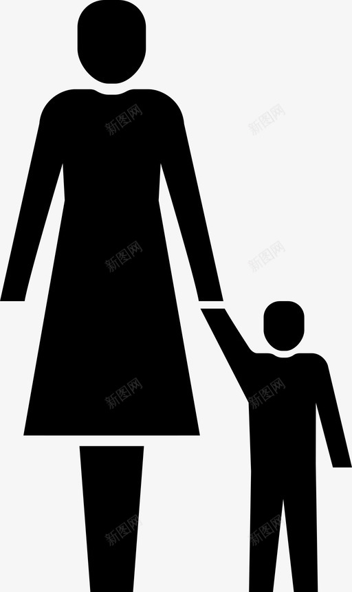 母子人优先权图标svg_新图网 https://ixintu.com 人 优先权 优先权标签 优先权设施 妇女 母子