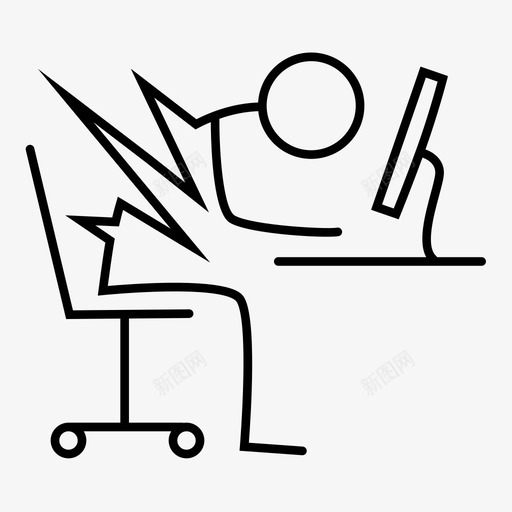 剧烈背痛背痛电脑图标svg_新图网 https://ixintu.com 不良姿势 剧烈疼痛 剧烈背痛 办公桌 姿势 工人 工作 电脑 背痛 背痛量表