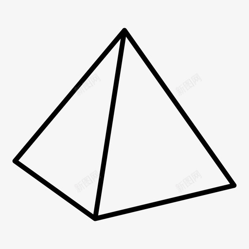 金字塔三维四面体图标svg_新图网 https://ixintu.com 三维 侧面 四面体 多面体 宽度 底部 深度 结构 角度 金字塔 长度