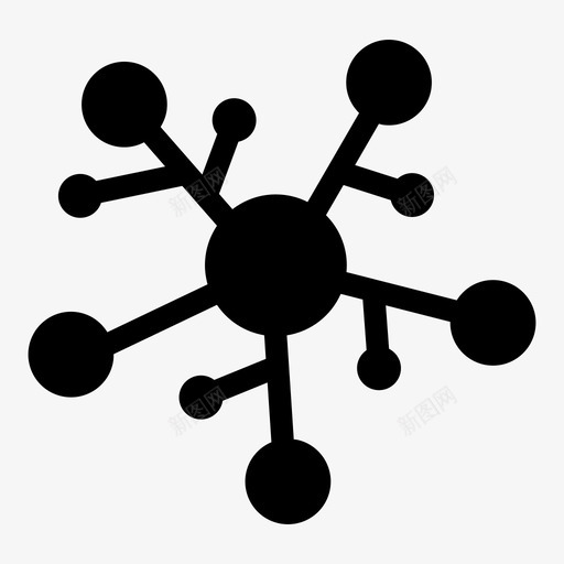 网络抽象连接图标svg_新图网 https://ixintu.com 分形 抽象 无限 网络 联网 连接