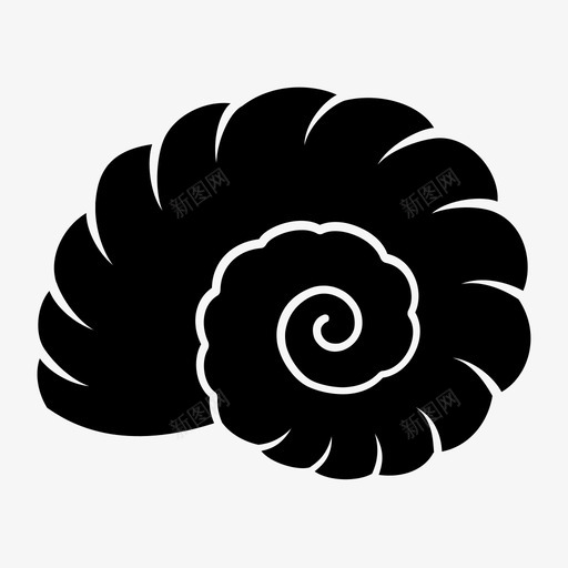 贝壳海滩甲壳类动物图标svg_新图网 https://ixintu.com 化石 海洋 海洋生物 海滩 甲壳类动物 蜗牛 螺旋形 贝壳