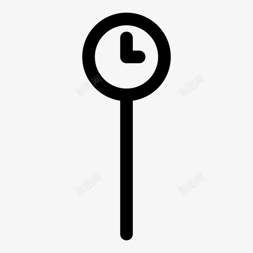 街道时钟挂钟等待图标svg_新图网 https://ixintu.com 挂钟 等待 简单的卷曲图标 街道时钟