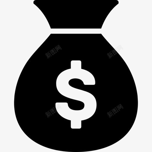 金钱货币美元图标svg_新图网 https://ixintu.com 富人 美元 财富 货币 金钱 钱袋