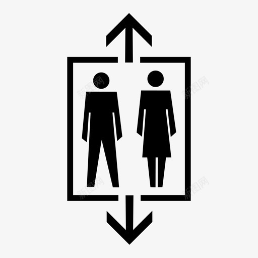 电梯下降上升图标svg_新图网 https://ixintu.com 上升 下降 女人 旅行 电梯 男人