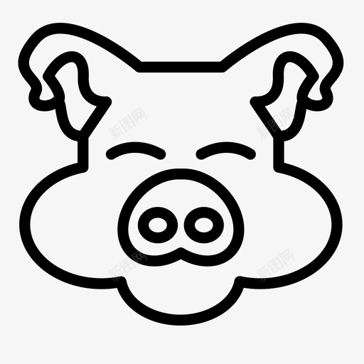 猪猪头牲畜图标svg_新图网 https://ixintu.com 哺乳动物 牲畜 猪 猪头 猪肉