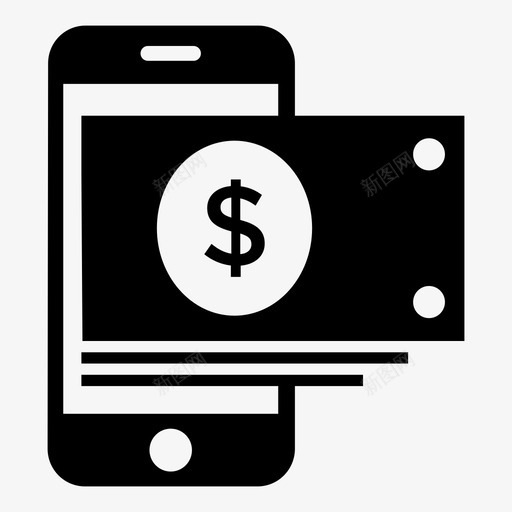 移动支付现金电子商务图标svg_新图网 https://ixintu.com 交易 智能手机 现金 电子商务 移动支付