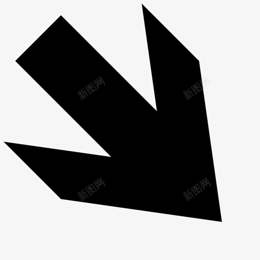 右下箭头锐音符大图标svg_新图网 https://ixintu.com 右下箭头 大 标志性 直线 粗 锐音符