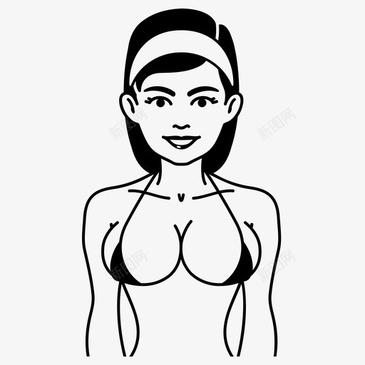 性感女人泳衣紧身衣图标svg_新图网 https://ixintu.com 人 夏天 女孩 性感女人 比基尼 泳衣 紧身衣 胸部
