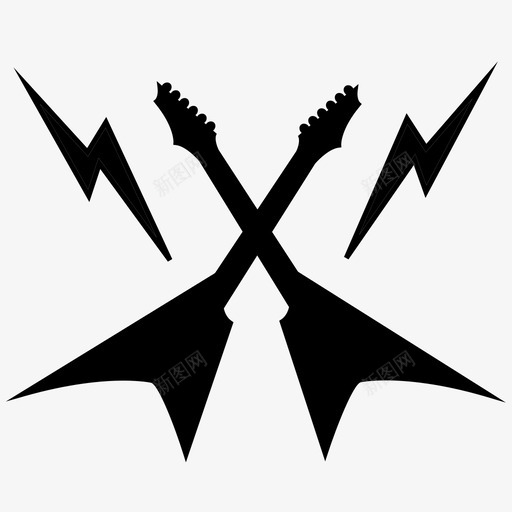 吉他电吉他重量级图标svg_新图网 https://ixintu.com 吉他 摇滚乐 电吉他 重量级 闪电 音乐