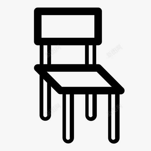 椅子家具家俱图标svg_新图网 https://ixintu.com 凳子 家俱 家具 椅子 装配 长椅