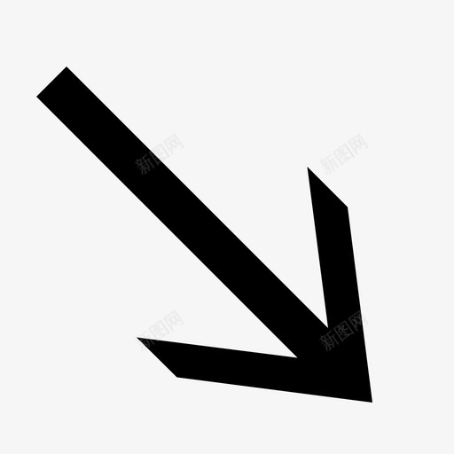 右下箭头锐音符大图标svg_新图网 https://ixintu.com 右下箭头 大 标志性 直线 锐音符