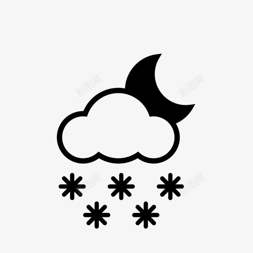 下雪夜间夜间下雪图标svg_新图网 https://ixintu.com 下雪 下雪天气 夜间 夜间下雪 天气01 天气状况