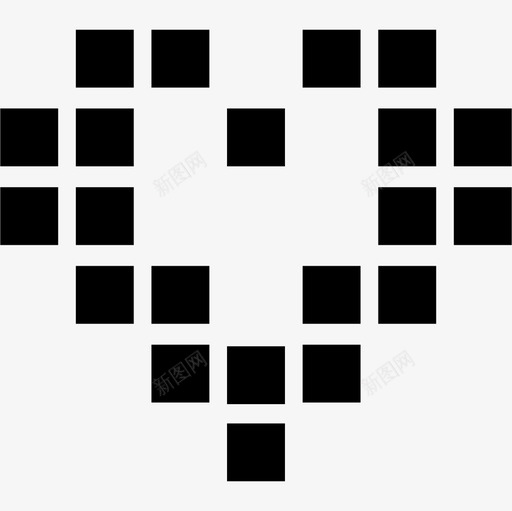心形由块形状随机图标组成svg_新图网 https://ixintu.com 形状 心形由块 随机图标组成