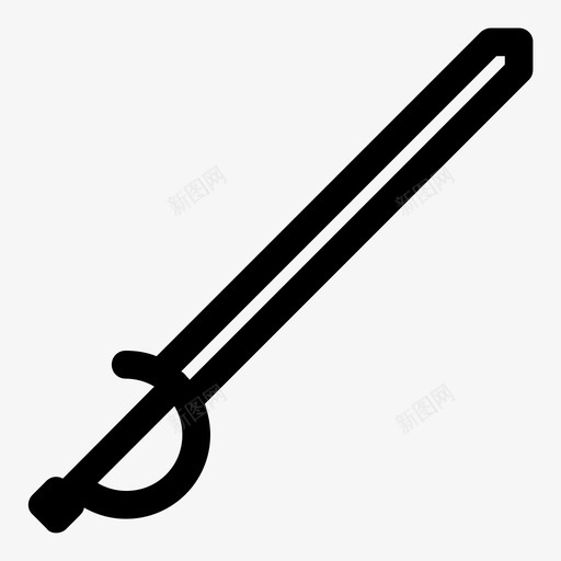 决斗剑简单形状图标svg_新图网 https://ixintu.com 决斗剑 卷曲 图形 图标 带边框 形状 简单 简单卷曲图标 线条 重剑