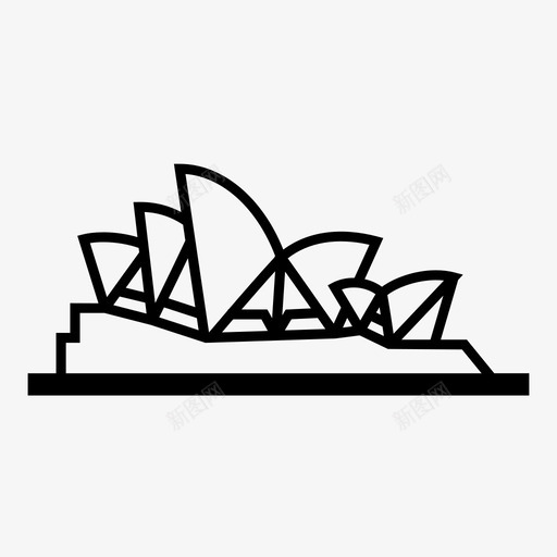 悉尼歌剧院旅游海洋图标svg_新图网 https://ixintu.com 地标 岛屿 悉尼歌剧院 旅游 海洋 著名