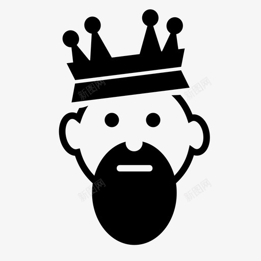 国王皇冠人物图标svg_新图网 https://ixintu.com 中世纪国王 人物 国王 头 男人 男性 皇冠 脸 花式