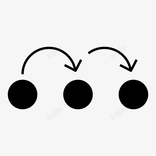 移动箭头圆图标svg_新图网 https://ixintu.com 圆 方向 未来 球体 移动 箭头 过去 连续 黑色