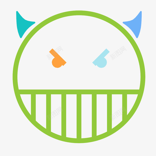 魔鬼头脸面部表情图标svg_新图网 https://ixintu.com 地狱 坏 情绪 笑脸头 脸 角 路西法 面部表情 魔鬼头