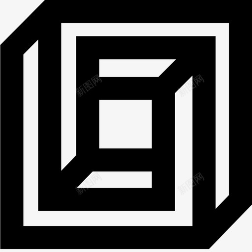 不可能的正方形图形幻觉图标svg_新图网 https://ixintu.com 不可能的正方形 图形 幻觉 无限 空间