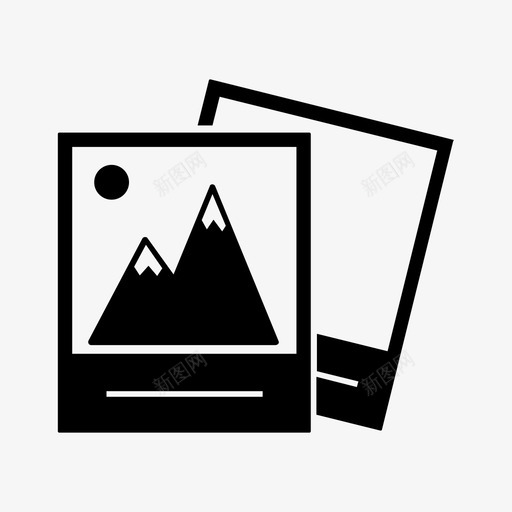 宝丽来风景照片图标svg_新图网 https://ixintu.com 宝丽来 宝丽来照片 旧照片 照片 照片库 风景