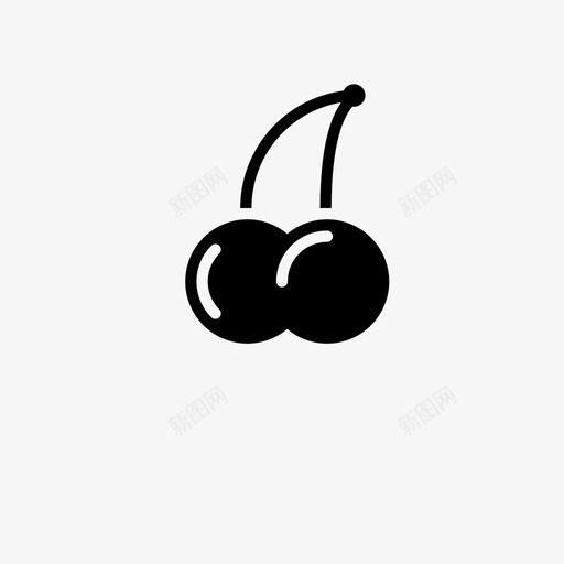 樱桃小吃红色图标svg_新图网 https://ixintu.com pac man pacman 健康 小吃 果味 樱桃 红色 美味 营养