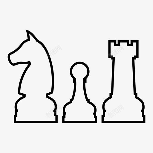 国际象棋战略游戏运动图标svg_新图网 https://ixintu.com 国际象棋 大脑 战略游戏 智力游戏 棋子 棋类游戏 西洋棋 运动 马