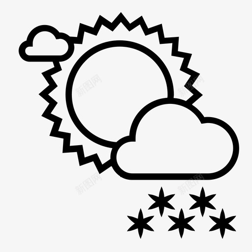 下雪下雪天气太阳图标svg_新图网 https://ixintu.com 下雪 下雪天气 天气状况 天气预报 太阳 气象预报