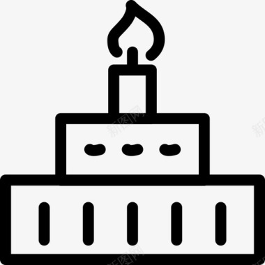 生日蛋糕蜡烛蛋糕上的蜡烛图标图标