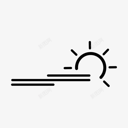白天有雾天气晴朗图标svg_新图网 https://ixintu.com 夏天 天气 天气图标集1 早晨 晴朗 有太阳的早雾 有雾天气 白天有雾 部分有雾 部分阳光