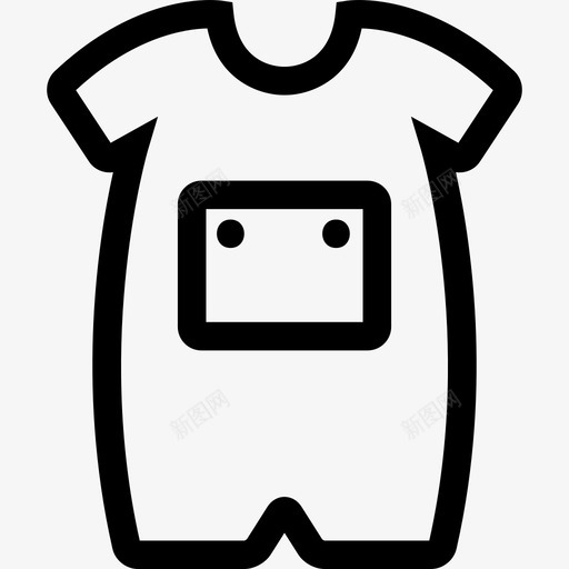 婴儿连体衣前口袋轮廓时尚图标svg_新图网 https://ixintu.com 前口袋轮廓 婴儿包装1 婴儿连体衣 时尚
