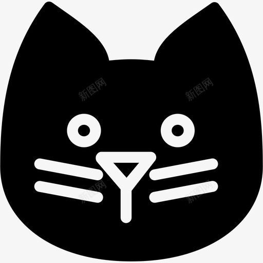 猫实心图标形状svg_新图网 https://ixintu.com 动物实心 哺乳动物 实心图标 宠物 小猫 形状 毛茸茸的猫 猫
